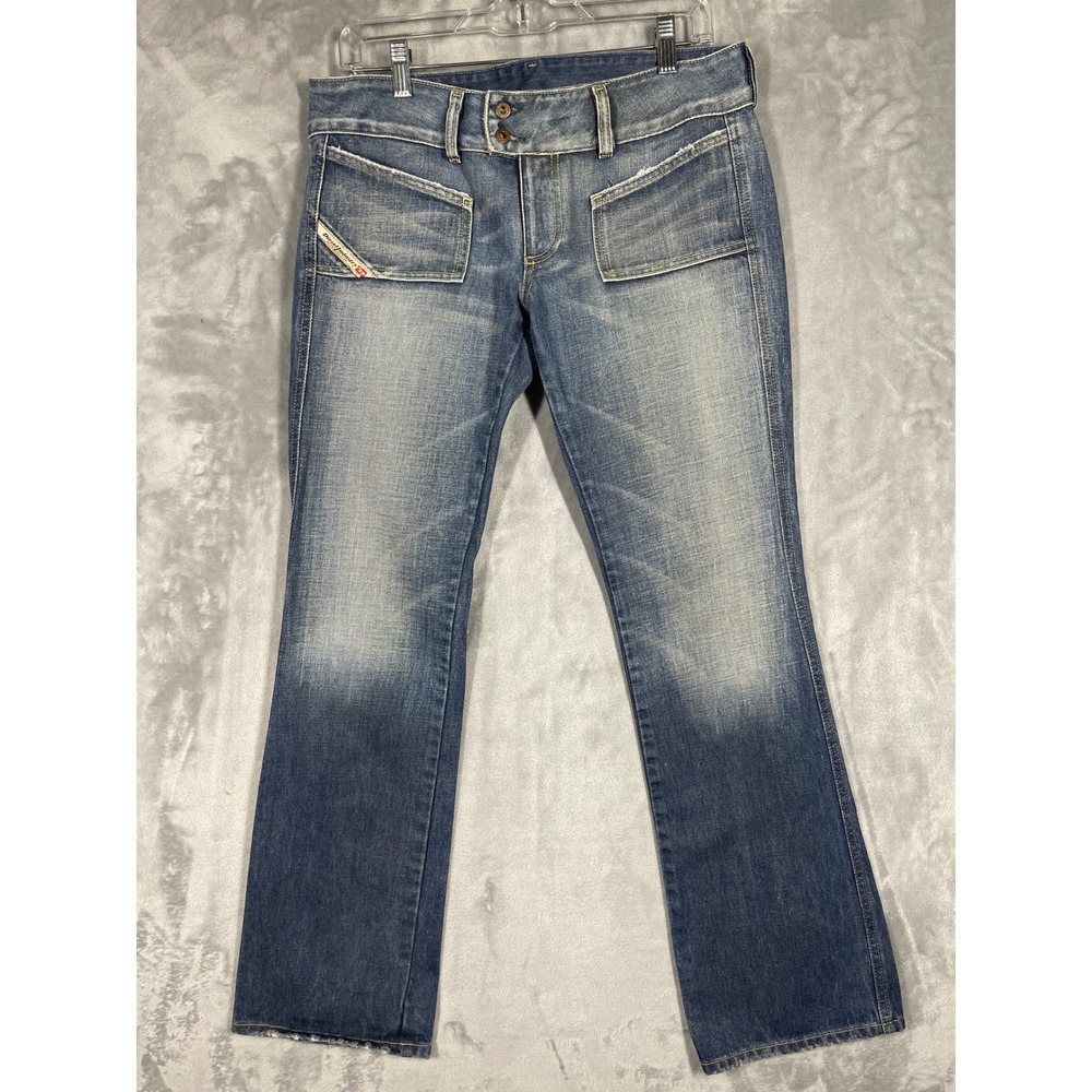 Diesel Hush Low Rise Flare Jeans Blue Light Wash Made in Italy Y2K Size 30 L32